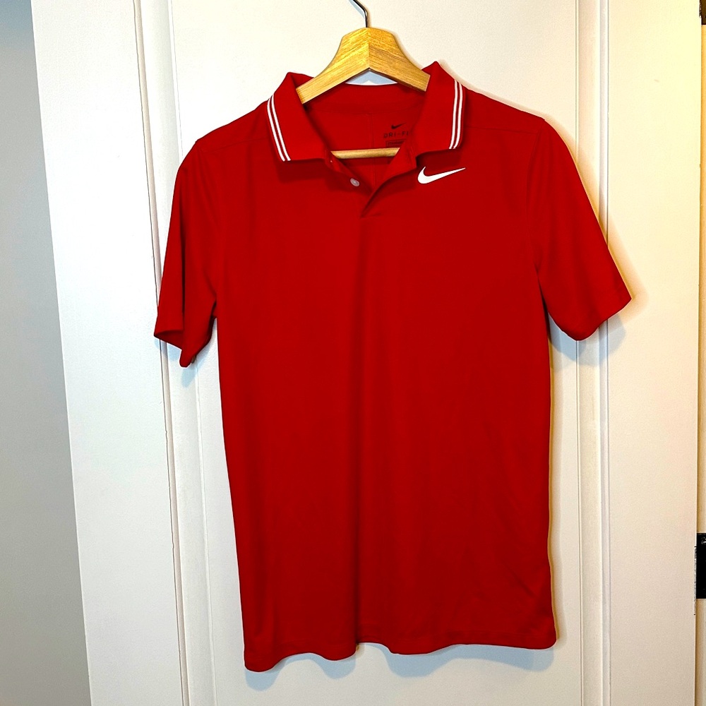 XL boys red golf polo